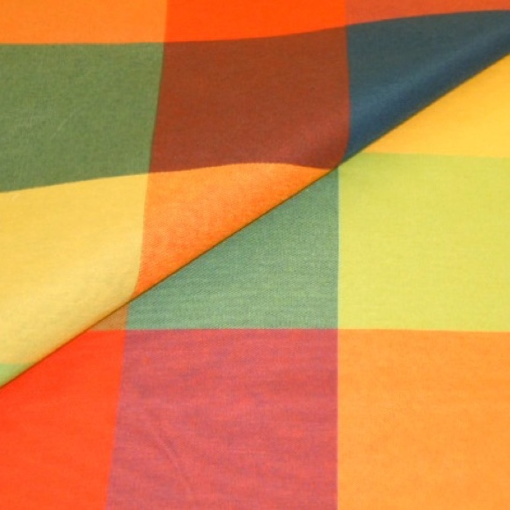 Hopi Color Lime Large Cotton Buffalo Check Fabric